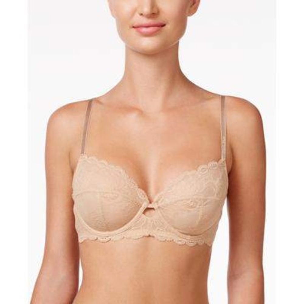 Calvin Klein Women Seductive Lace Bra Nude 42D Comfort Unlined Full Coverage NWT